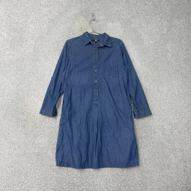 유니클로 여성 캐주얼 데님 청 원피스 XL