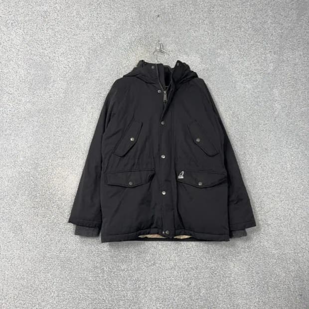 캉골 로고 블랙 덕다운 패딩 XL