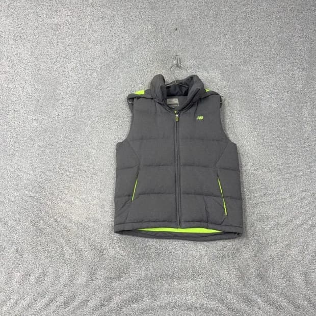 뉴발란스 형광로고 그레이 패딩 조끼 M