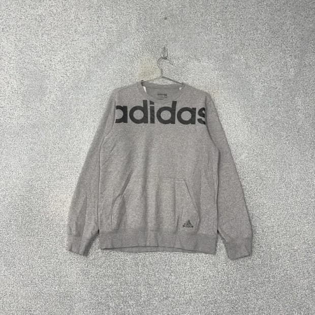 아디다스 프린팅 로고 그레이 맨투맨 95