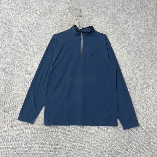 리복 로고 반집업 네이비 긴팔티 L