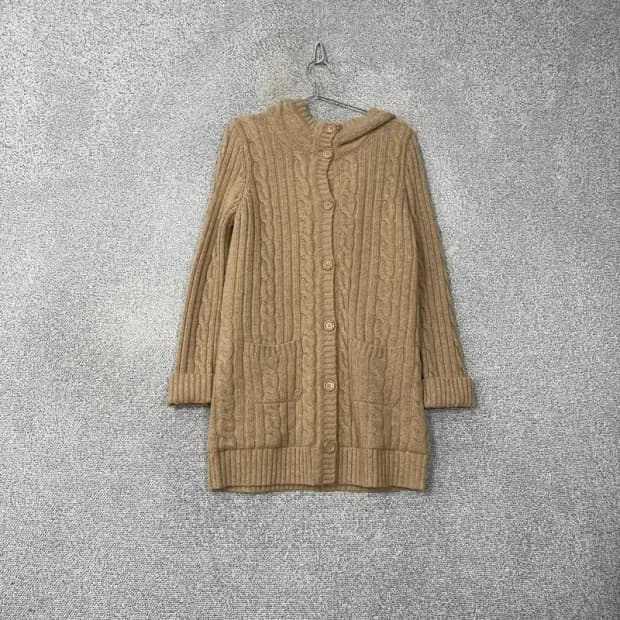 타미힐피거 베이지 후드 롱 가디건 M