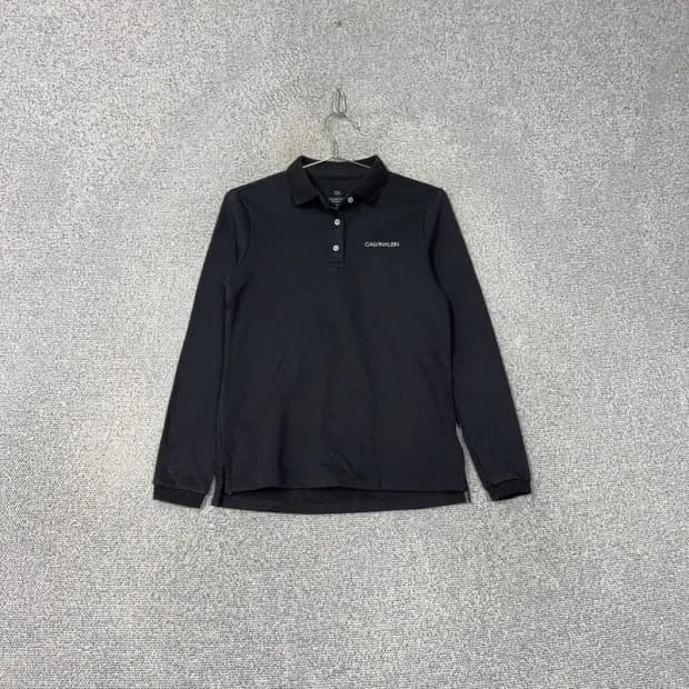 캘빈클라인 블랙 기모 로고 캐주얼 기능성 여성 카라티 S