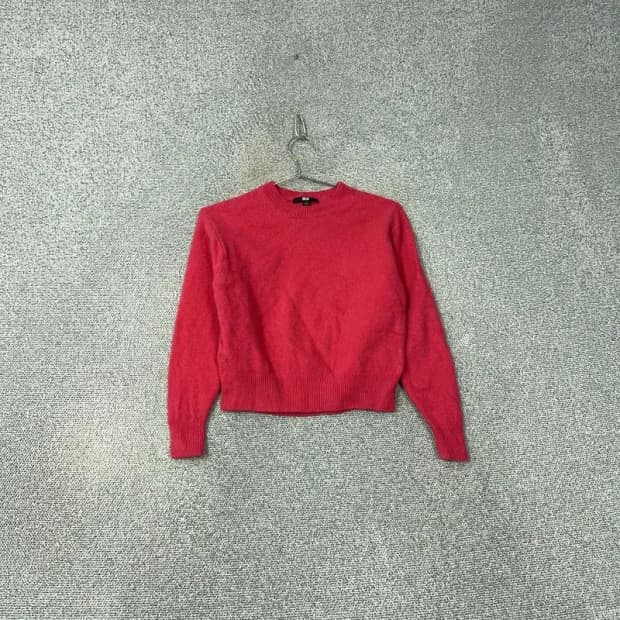 유니클로 핑크 크롭 니트 S