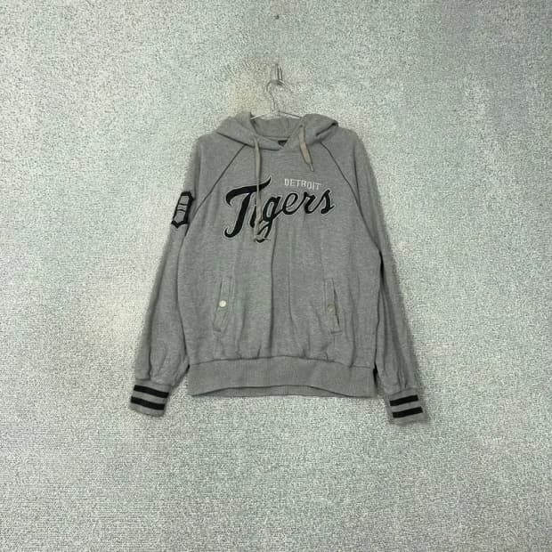 MLB 자수 로고 그레이 후드티 100