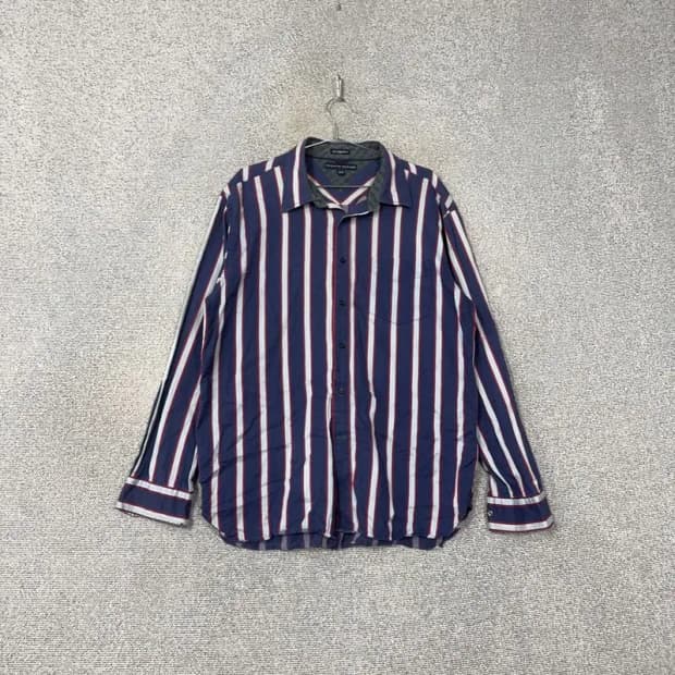 타미힐피거 스트라이프 네이비 셔츠 XL