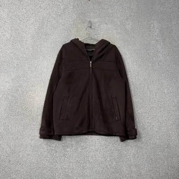 게스 브라운 내피 퍼 후드집업 100