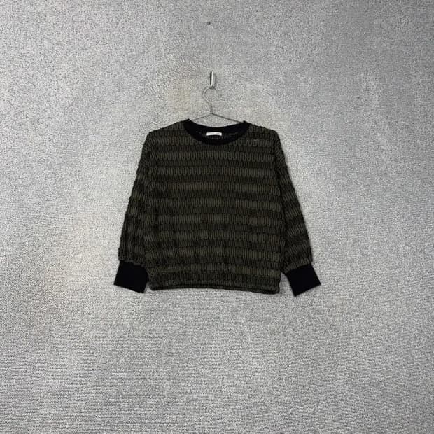 자라 스트라이프 그린 니트 M