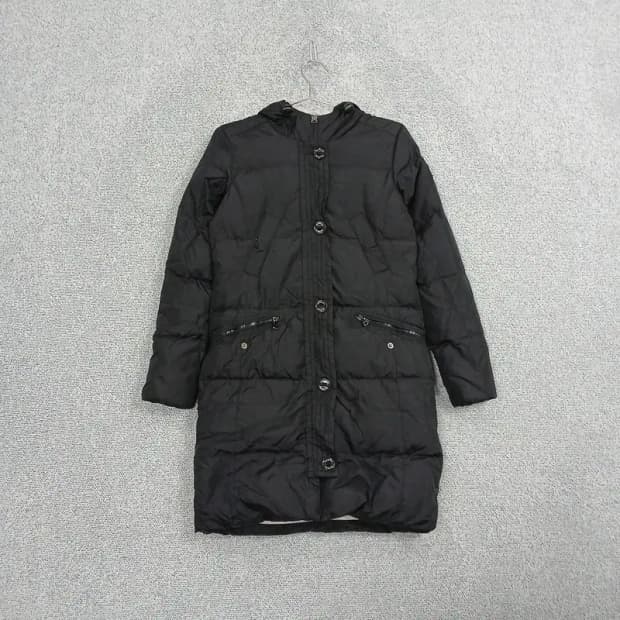 캘빈클라인 버튼 카라코람 블랙 롱 패딩 S