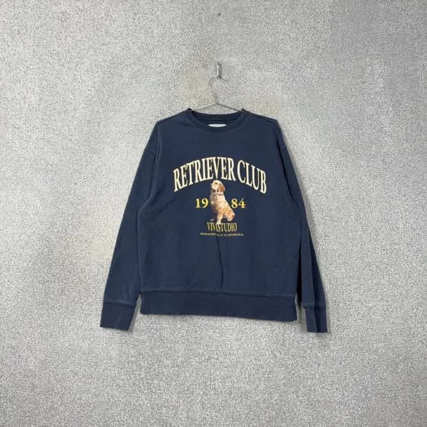 비바스튜디오 리트리버클럽 프린팅 네이비 맨투맨 L