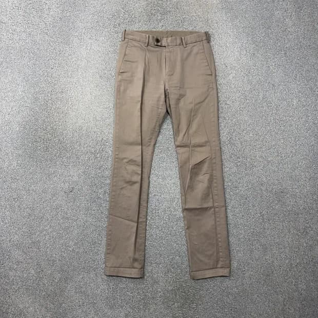 유니클로 베이지 여성 캐주얼 면바지 73