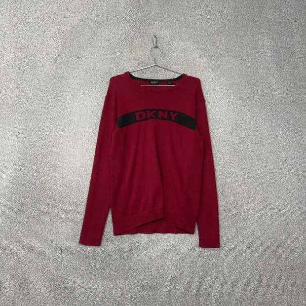DKNY 프린팅 로고 Y2K 코튼 니트 L
