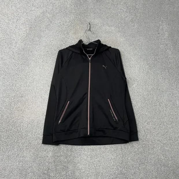 푸마 블랙 로고 여성 기능성 집업 L