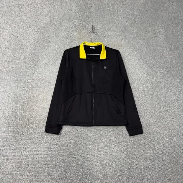 휠라 블랙 로고 여성 기능성 집업 100