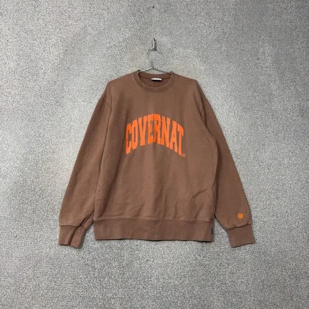 커버낫 프린팅 브라운 빈티지 스웻셔츠 맨투맨 L