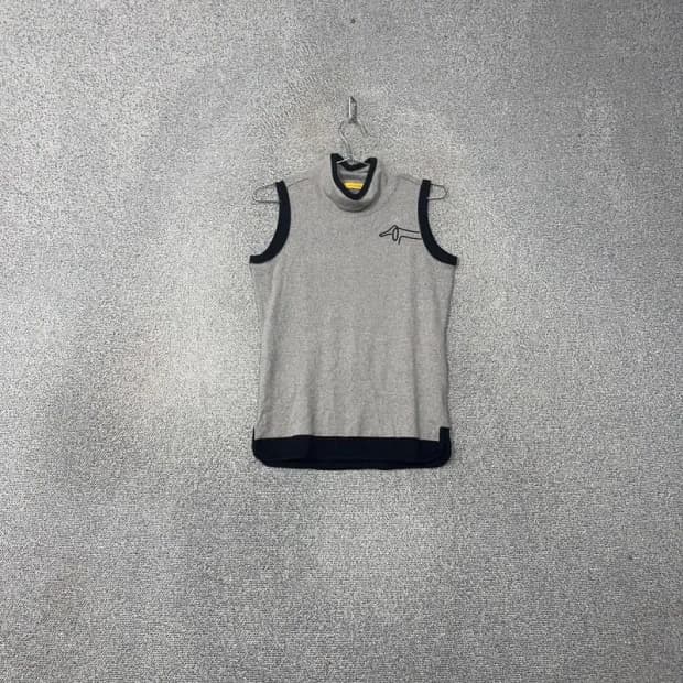 루이까스텔 로고 골프 울 니트 조끼 90