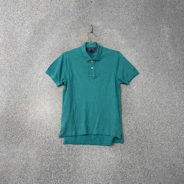 타미힐피거 심플 로고 민트 크린 반팔 카라티 S