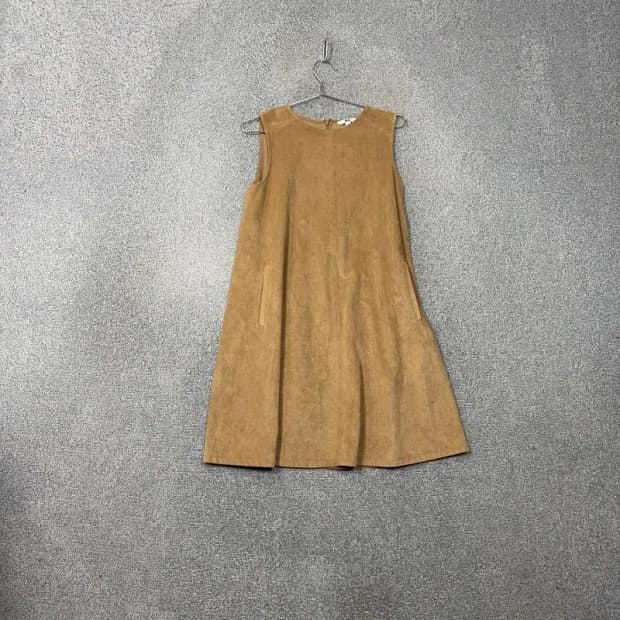 유니클로 카멜 스웨이드 나시 원피스 L