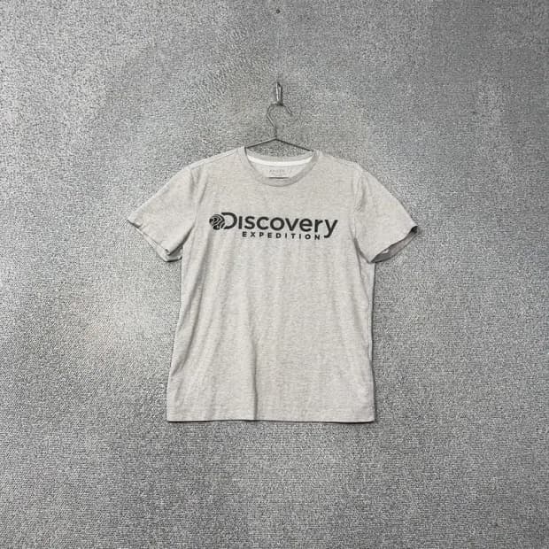 디스커버리 로고 프린팅 라이트 그레이 반팔 티 XS