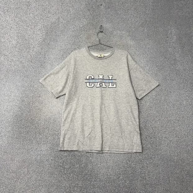 후아유 캐주얼 로고 프린팅 그레이 반팔티 M