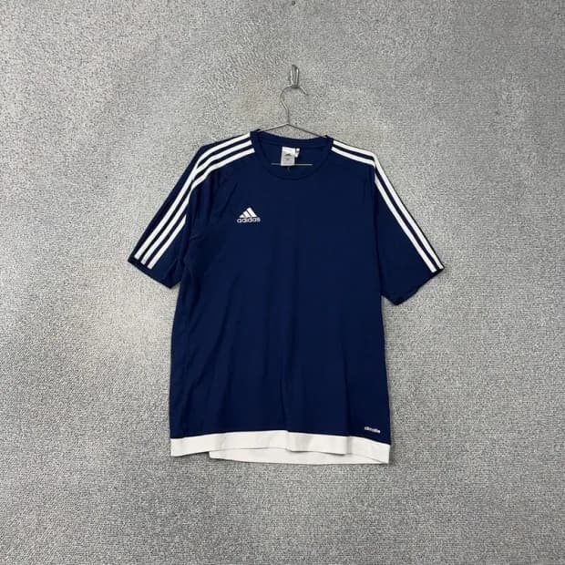 아디다스 네이비 로고 삼선 기능성 운동 반팔티 2XL