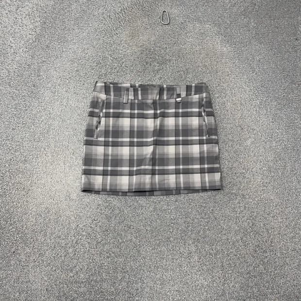 아디다스 골프 그레이 체크 스커트 M