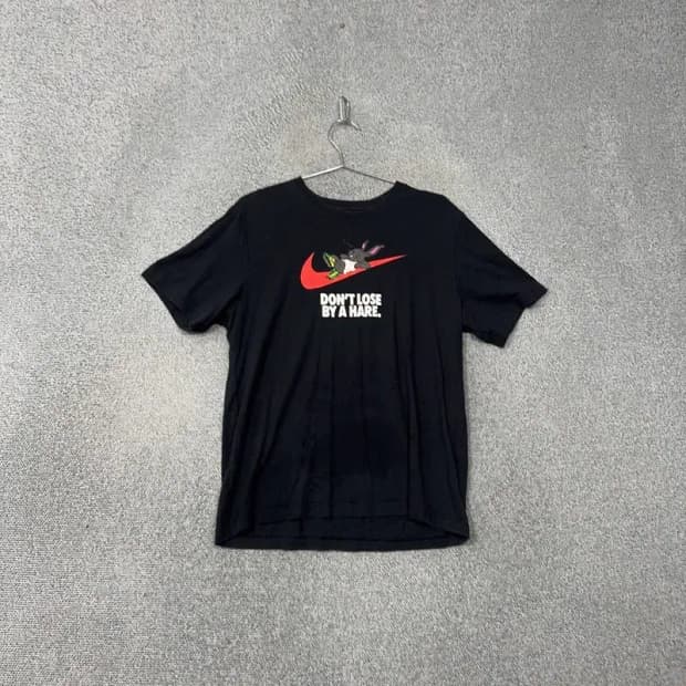 나이키 드라이핏 빈티지 프린팅 블랙 반팔 티 XXL