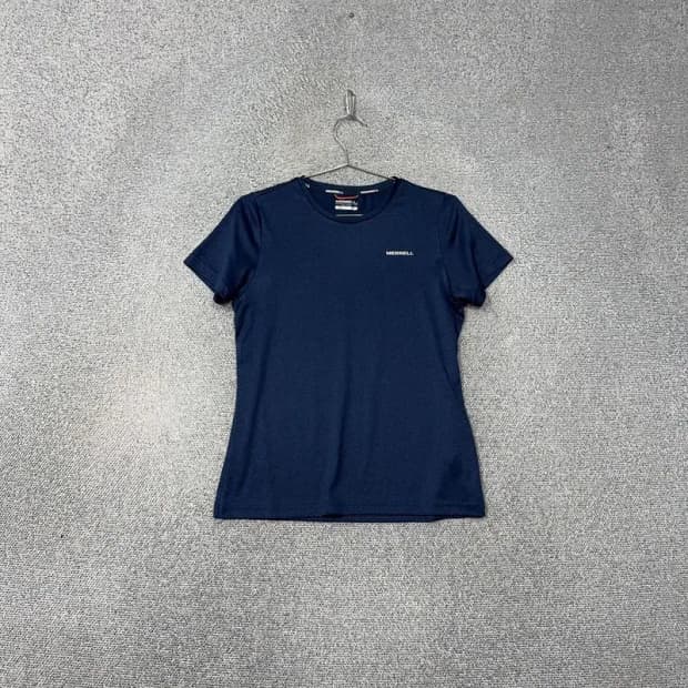 머렐 로고 여성 운동 기능성 네이비 반팔 티 95