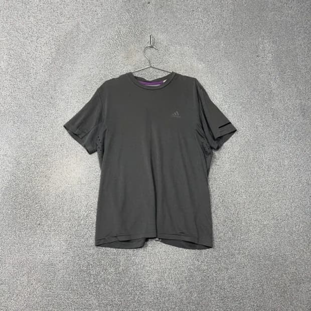 아디다스 그레이 로고 운동 기능성 반팔티 100