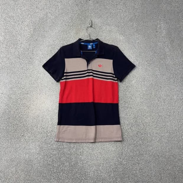 아디다스 스트라이프 로고 반팔 카라티 90