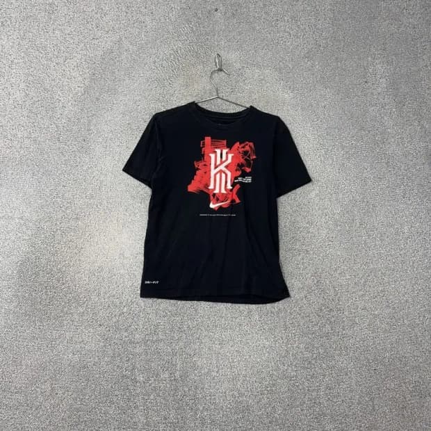 나이키 프린팅 로고 블랙 반팔 티 M