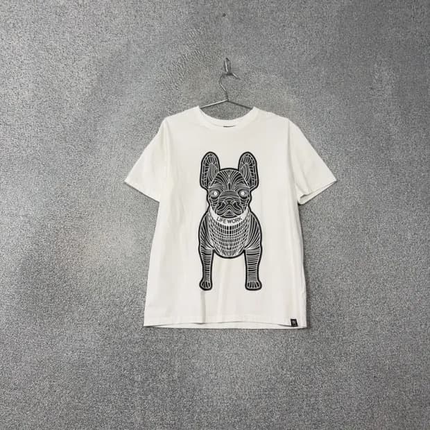 라이프워크 프린팅 화이트 남성 반팔티 XXL