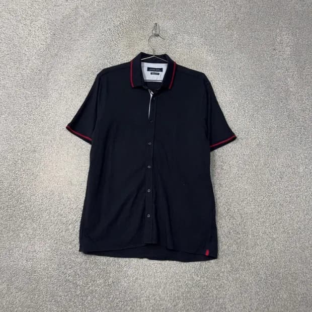 자라 네이비 캐주얼 반팔 셔츠 XL