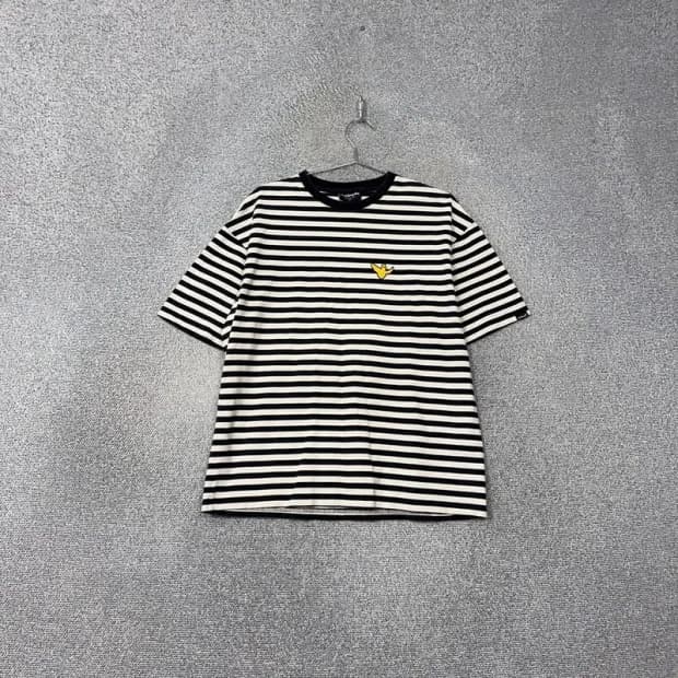 마크곤잘레스 로고 캐주얼 스트라이프 블랙 반팔 티 L