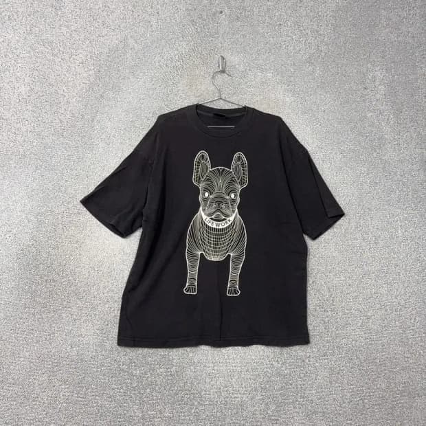 라이프워크 프린팅 빅로고 블랙 반팔 티 L