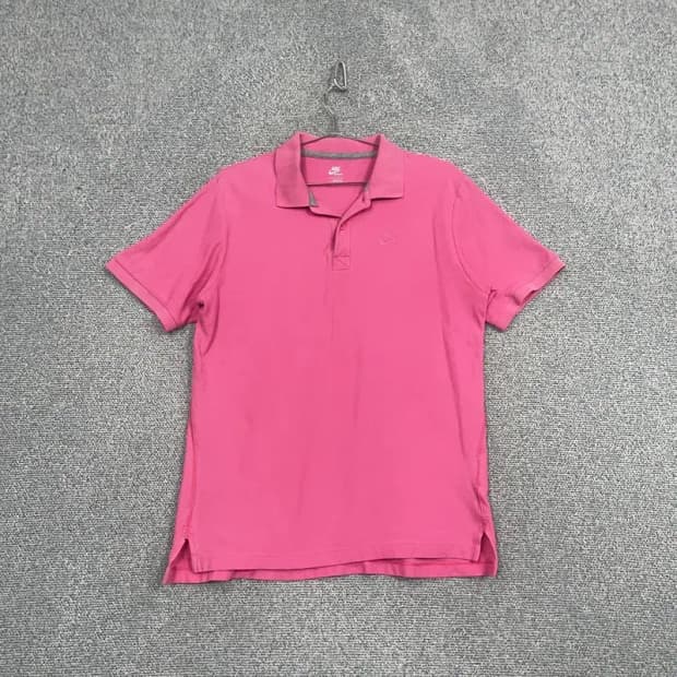 나이키 핑크 남성 캐주얼 반팔 카라티 L