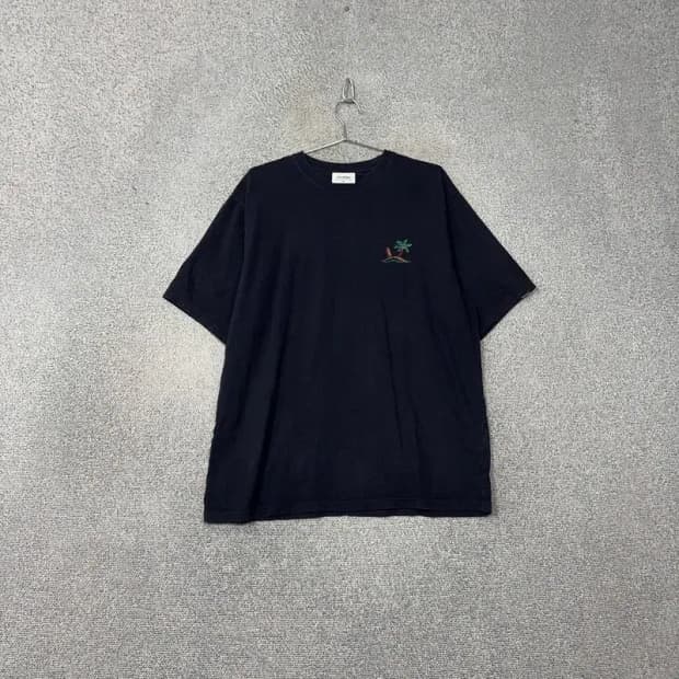 커버낫 네이비 로고 프린팅 남성 반팔티 XL