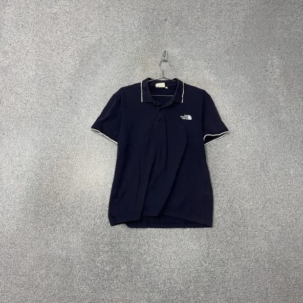 노스페이스 네이비 로고 남성 반팔 카라티 105