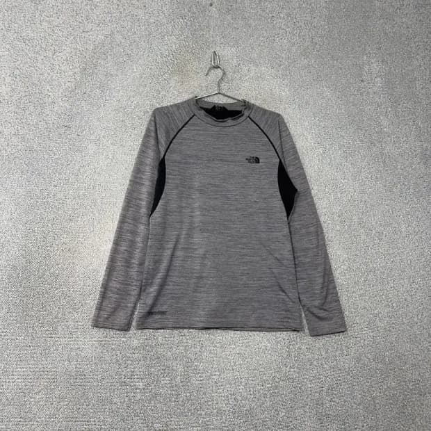 노스페이스 그레이 로고 남성 기능성 운동 긴팔티 XL