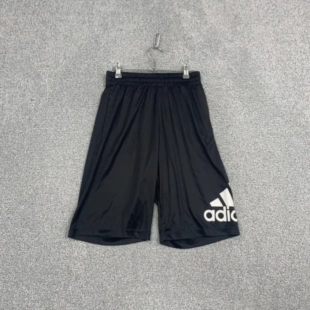 아디다스 블랙 빅로고 기능성 반바지 M