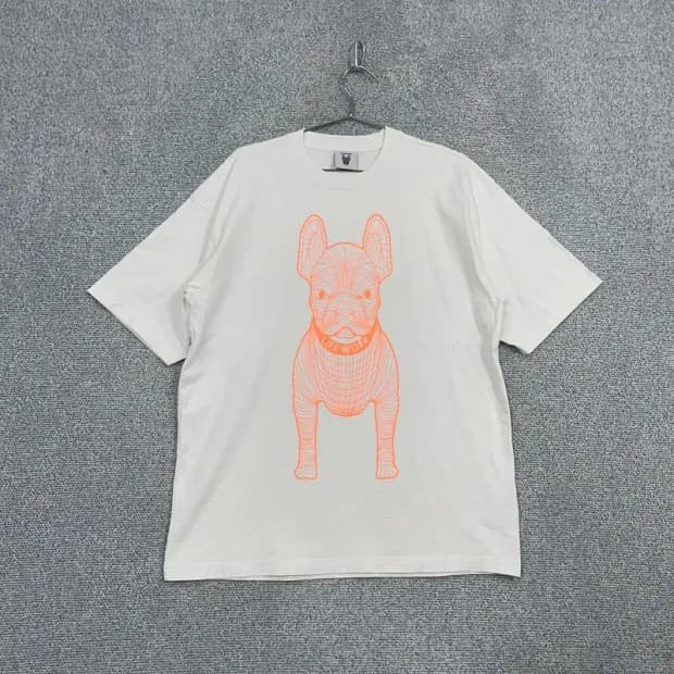 라이프워크 프린팅 화이트 오버핏 반팔티 L