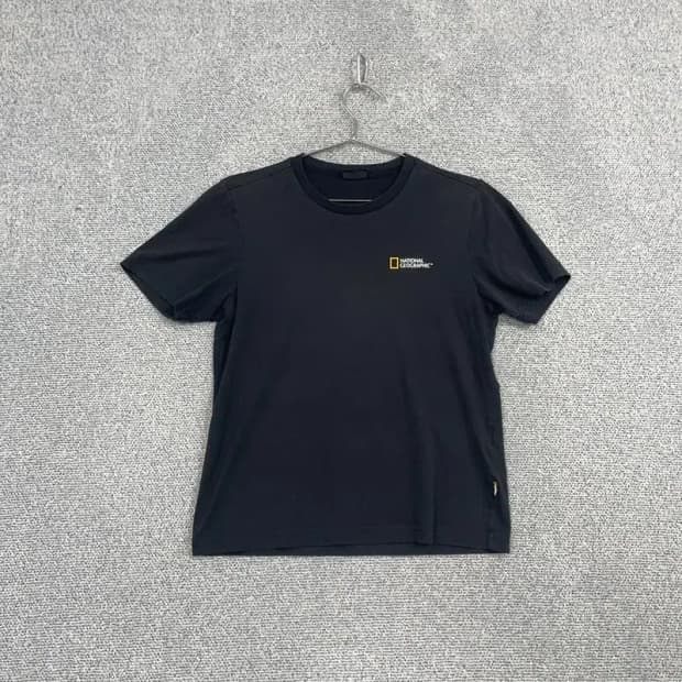 내셔널지오그래픽 블랙 캐주얼 로고 반팔티 S