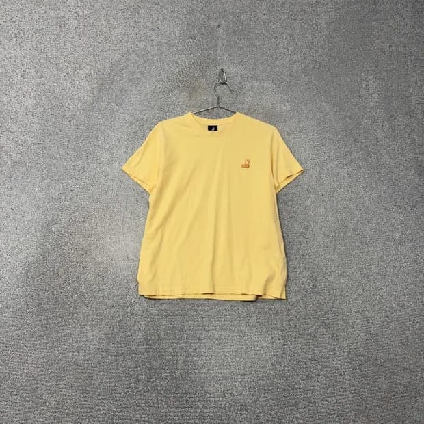 캉골 옐로우 캐주얼 로고 반팔티 M