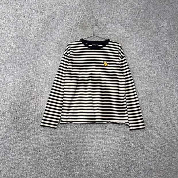 마크곤잘레스 로고 단가라 스트라이프 블랙 긴팔 티 S