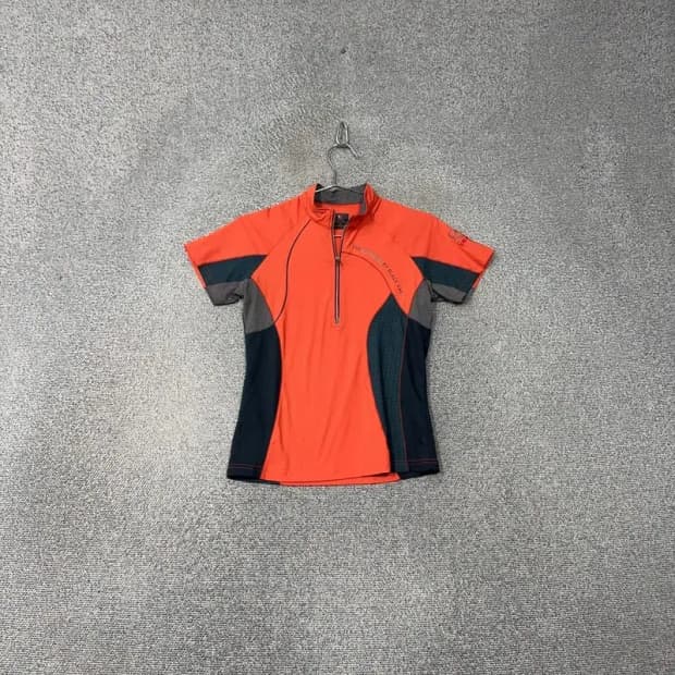 블랙야크 오렌지 로고 등산 기능성 반집업 반팔티 90