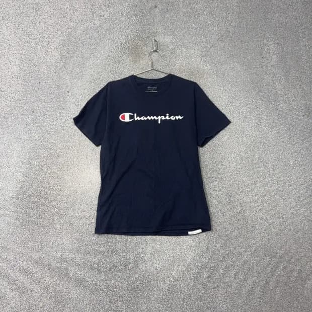 챔피온 프린팅 네이비 반팔 티 M