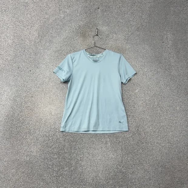 푸마 여성 기능성 라이트 블루 반팔 티 S