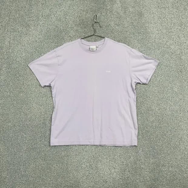 코드그라피 로고 자수 라이트 퍼플 반팔 티 S