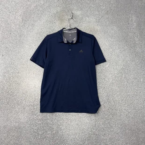 아디다스 네이비 로고 남성 기능성 카라티 L