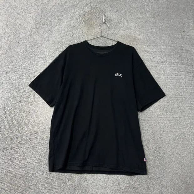 예일 블랙 로고 기능성 루즈핏 반팔 티 XXL